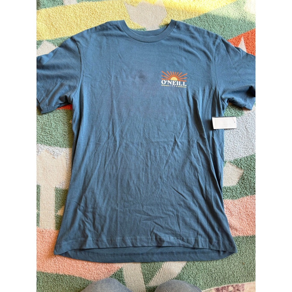 O'Neill Mens Blue Sunburst Graphic T-Shirt Standard Fit Medium 1952 Retro Surf